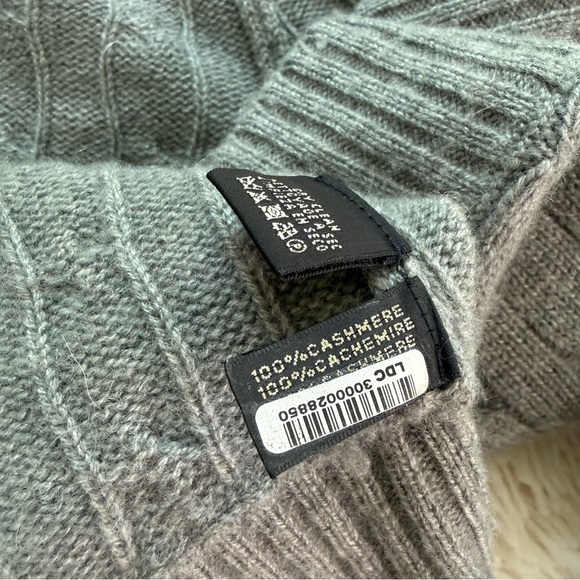 Ralph Lauren 100% Cashmere Grey Cable Knit Open Cardigan Size Medium - Picture 5 of 10
